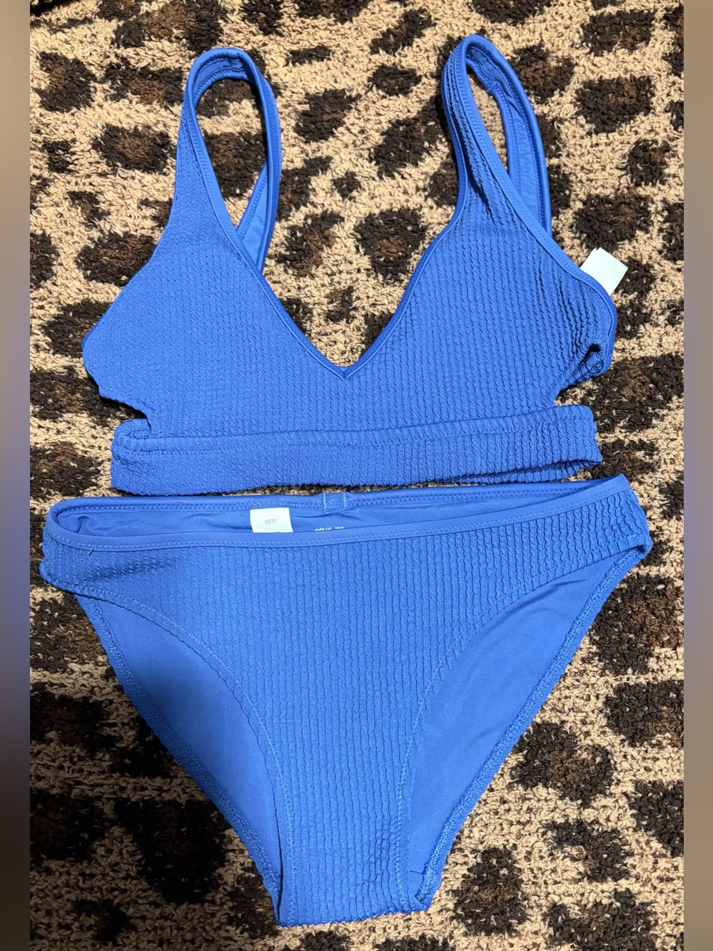 aerie Ribbed V-Neck Bikini Set - Picture 1 of 8